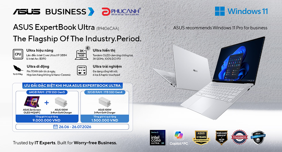 Sở Hữu ASUS ExpertBook Ultra - Nhận Gói Quà Tặng Khủng