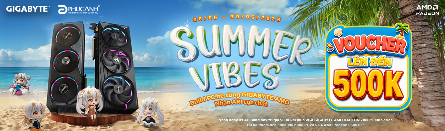 GIGABYTE Summer Vibes - Build PC RX 6500 XT Ưu Đãi tới 500k