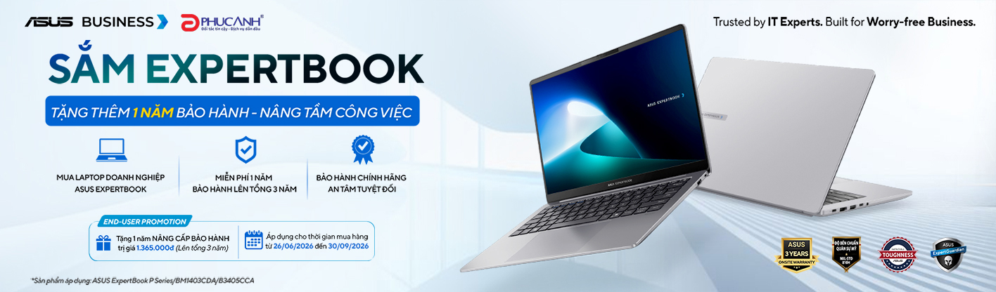 Sắm ExpertBook - Tặng Thêm Bảo Hành