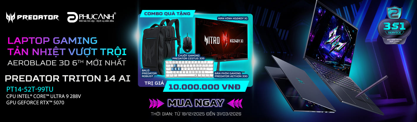 Laptop Gaming - Tản nhiệt vượt trội