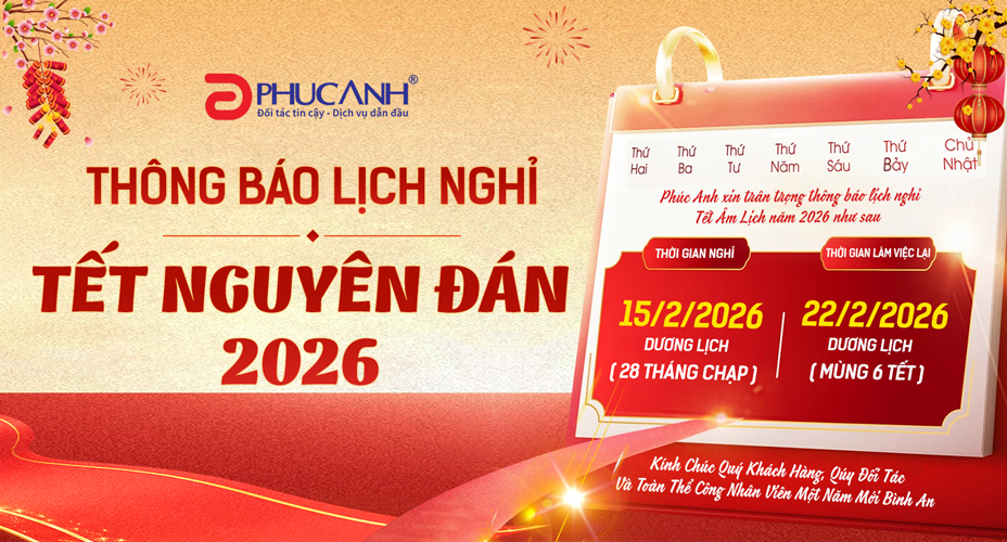 THÔNG BÁO LỊCH NGHỈ TẾT NGUYÊN ĐÁN BÍNH NGỌ 2026