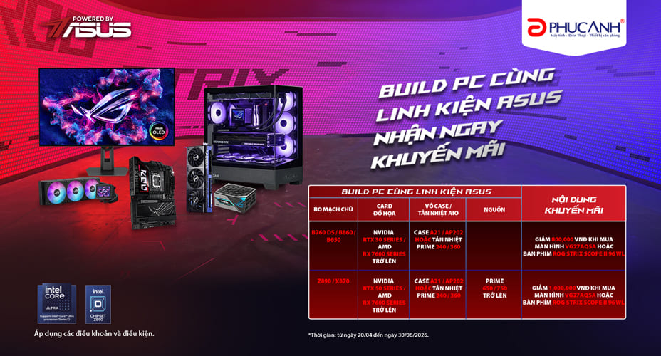 Build PC ASUS - Nhận ngay khuyến mãi