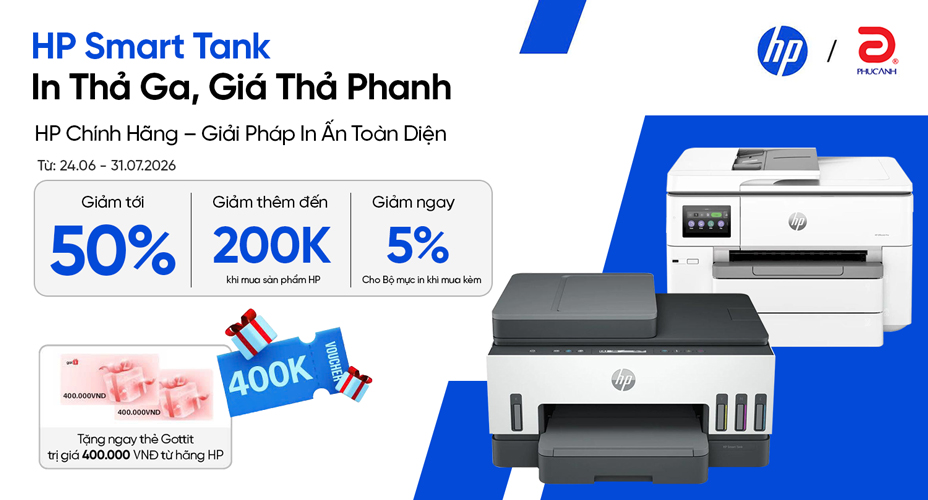 HP Smart Tank - In Thả Ga, Giá Thả Phanh