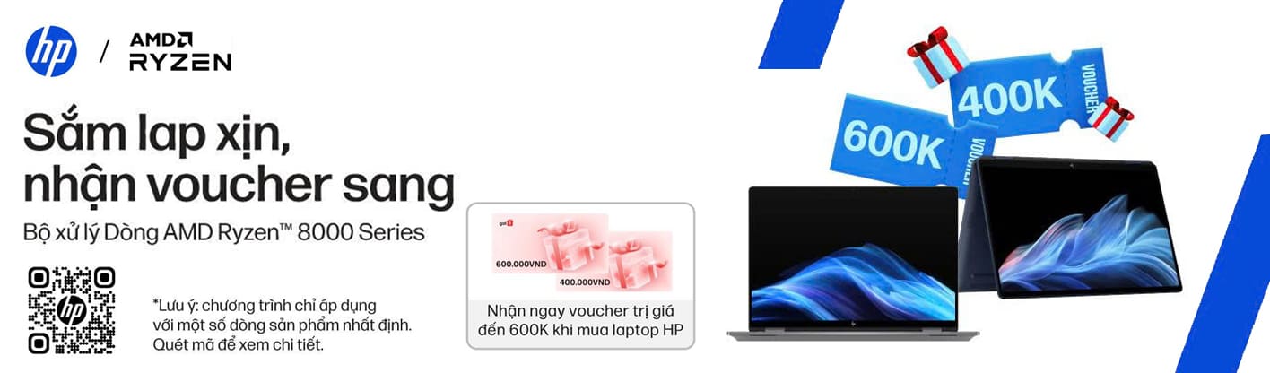 Sắm laptop HP - Nhận ngay voucher Got It 600K