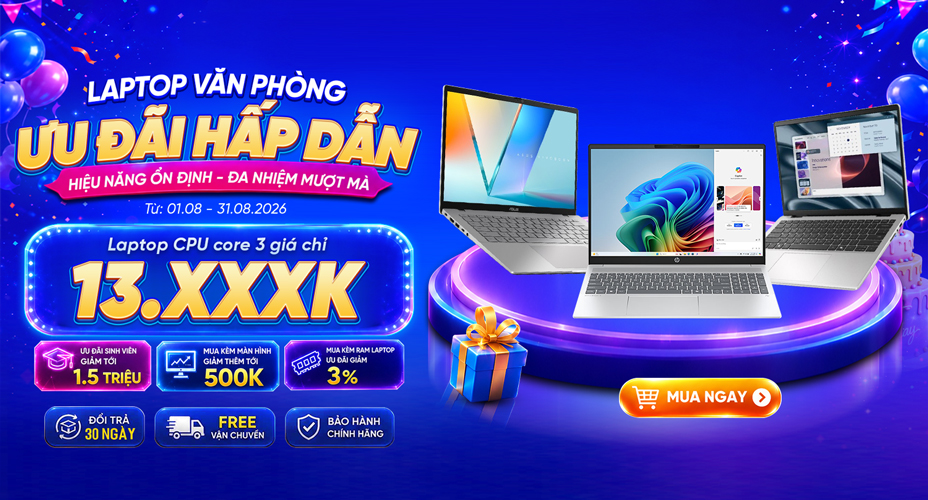 Laptop Đa Nhiệm - Hiện Đại Mỏng Nhẹ