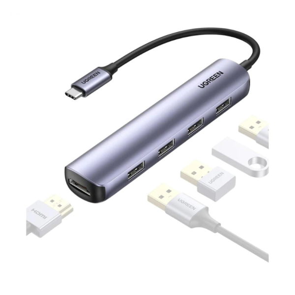 Cáp chuyển Ugreen 20197 USB-C (Type C) sang HDMI và 4 cổng USB3.0