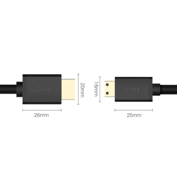 C&aacute;p chuyển Ugreen 11167 mini HDMI sang HDMI 2.0 (1.5m)