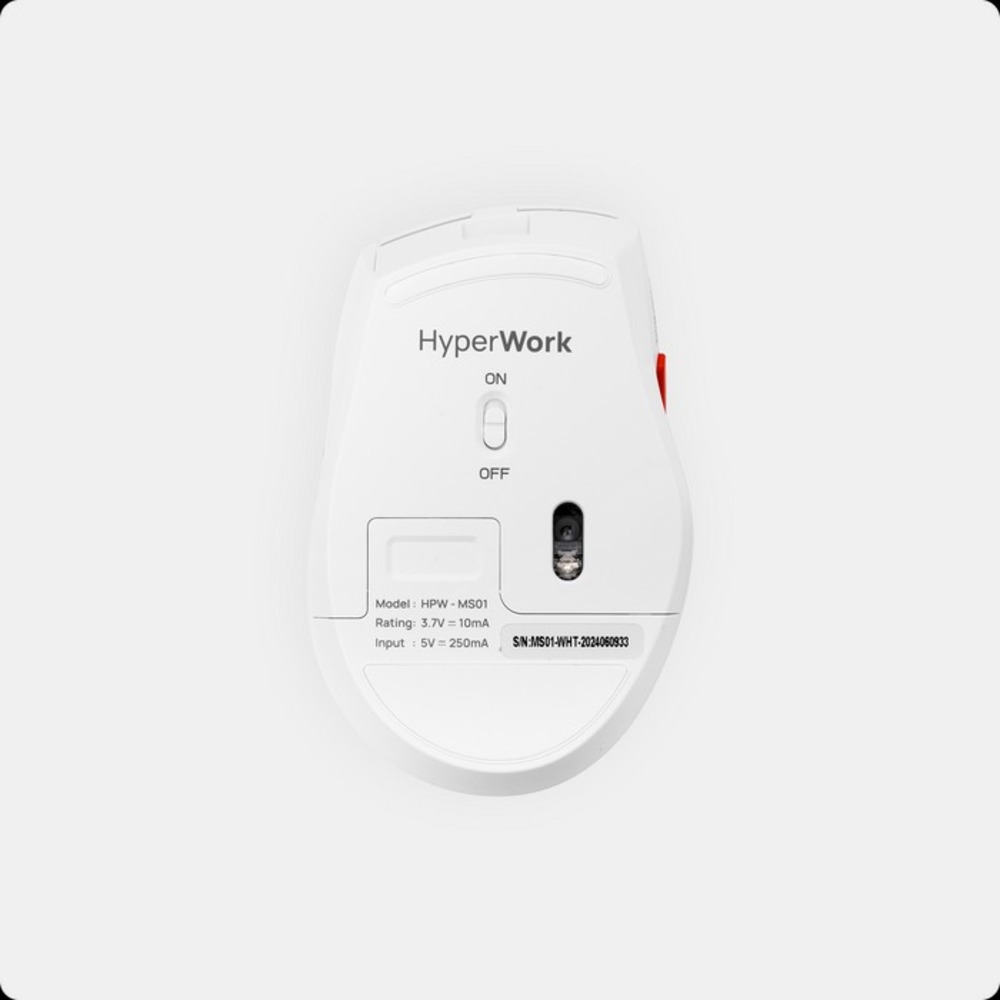 Chuột không dây HyperWork Silent MS01 Trắng