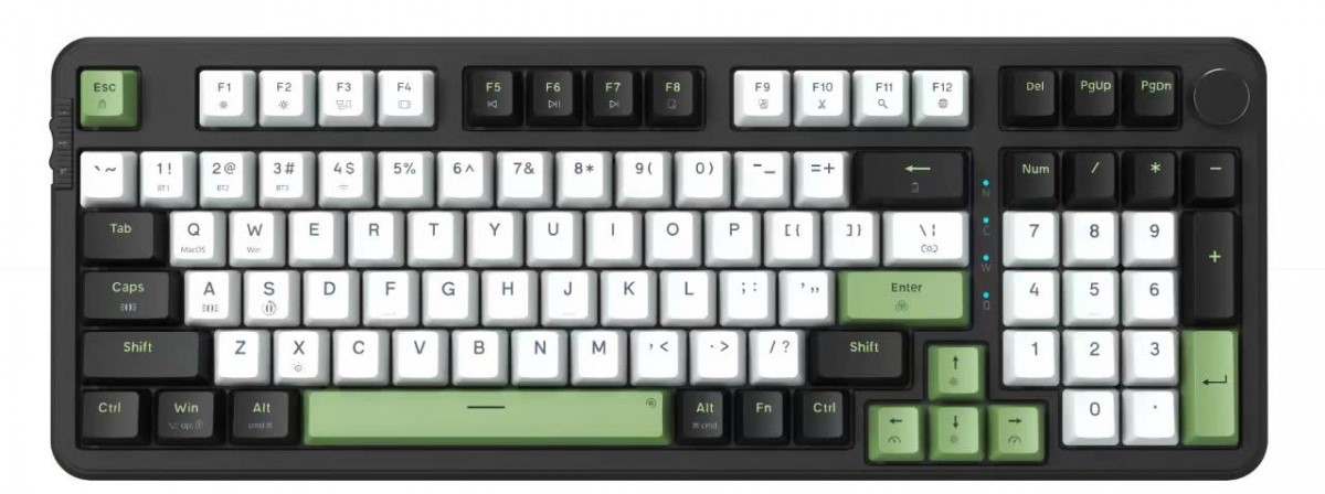 Bàn phím cơ không dây E-Dra EK398W Black Blueberry Linear switch