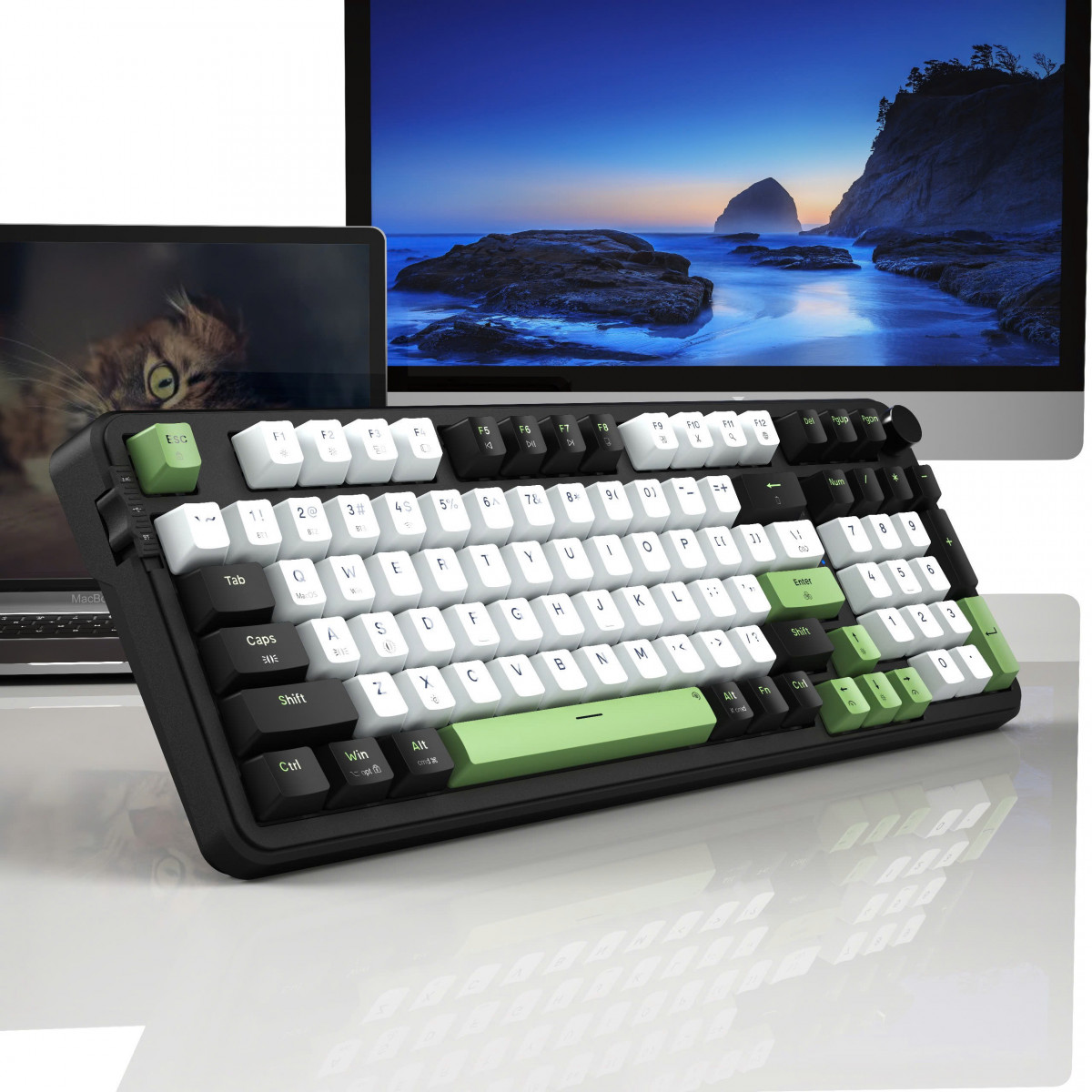 Bàn phím cơ không dây E-Dra EK398W Black Blueberry Linear switch