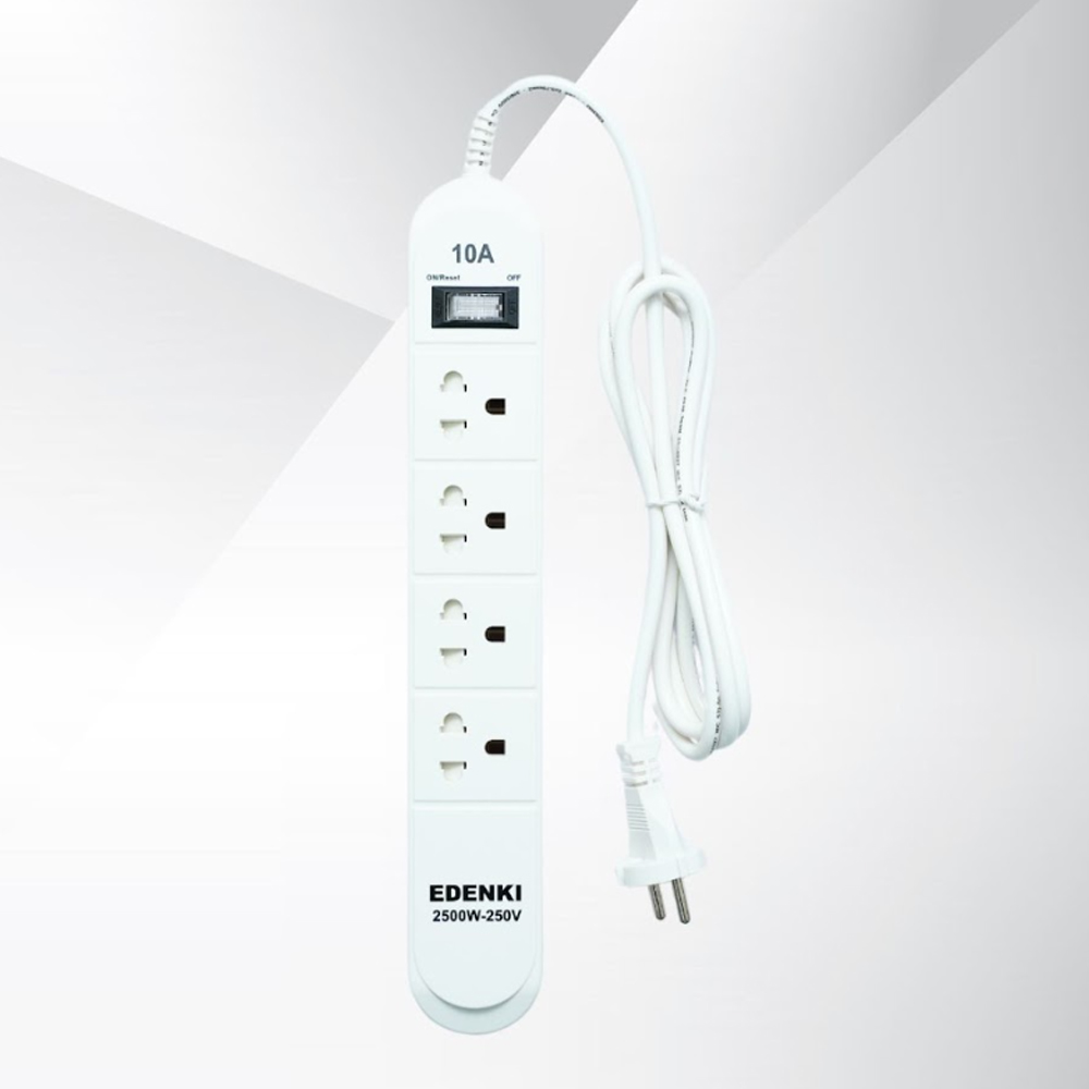 Ổ cắm điện Edenki ED-4C4W White (4 Lỗ đa năng - 4M 10A)