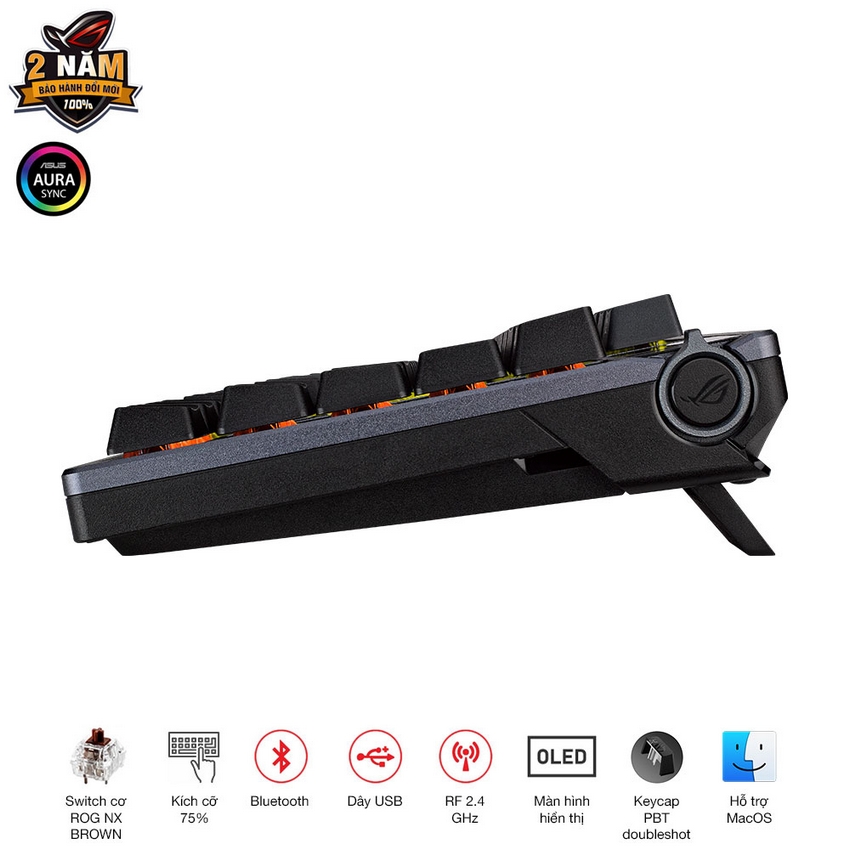 B&agrave;n ph&iacute;m cơ Asus ROG Azoth Wireless NX Brown switch