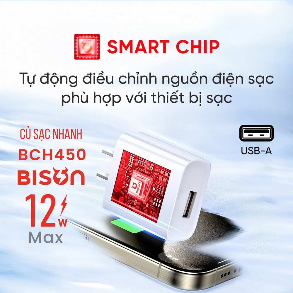 Củ sạc Bison USB 12W BCH450