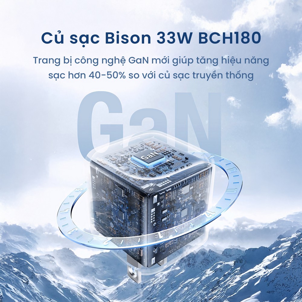 Củ sạc Bison Type C PD GaN 33W BCH180