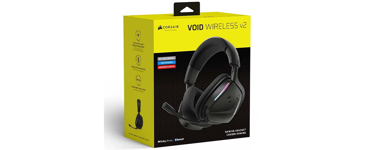 Tai nghe có dây Gaming không dây Corsair Void V2 Wireless Carbon (ID: 59996)