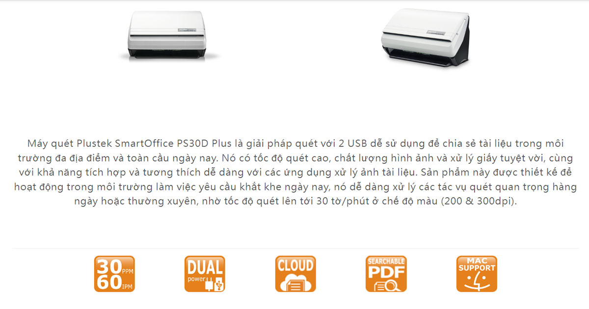 Máy scan Plustek Smart Office PS30D Plus 