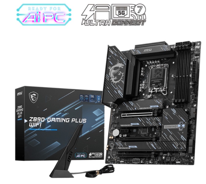 Mainboard MSI Z890 GAMING PLUS WIFI (Intel Z890/ Socket 1851/ ATX/ 4 khe ram/ DDR5/ 5Gbps LAN) 