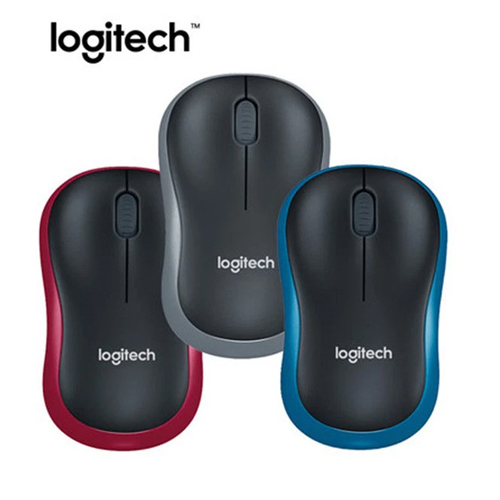 Chuột không dây Logitech Quang M185 (Đen viền đỏ)