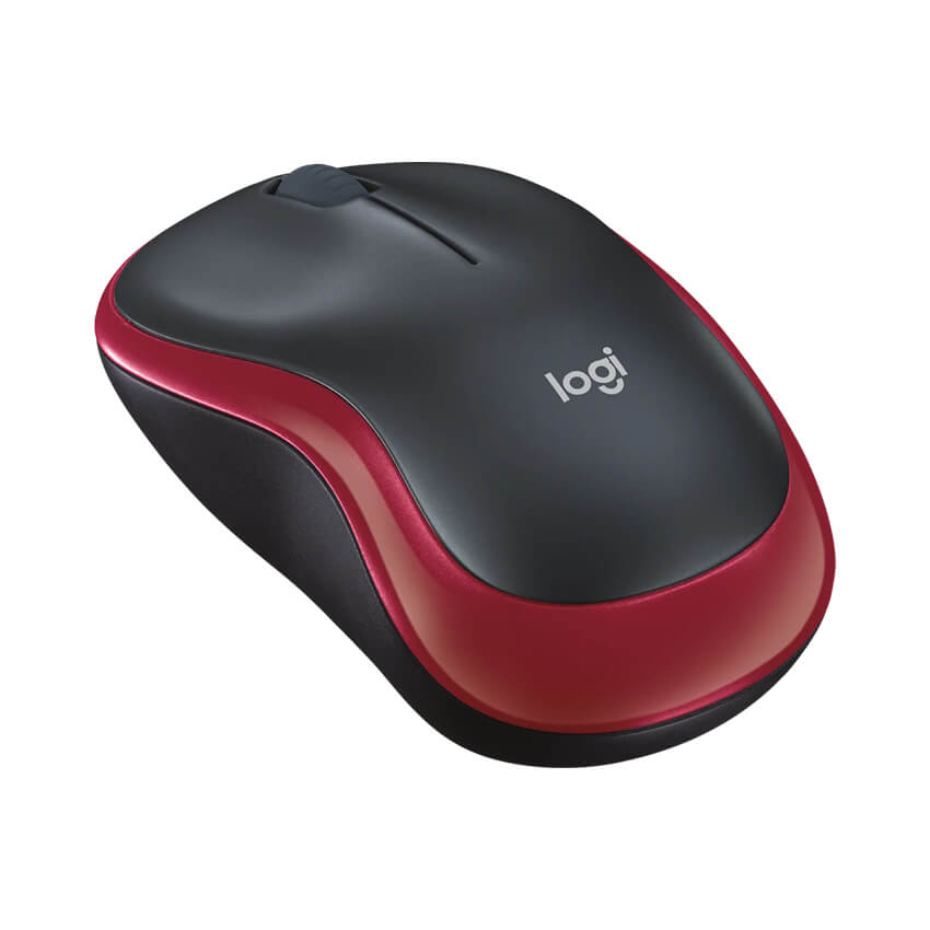 Chuột không dây Logitech Quang M185 (Đen viền đỏ)