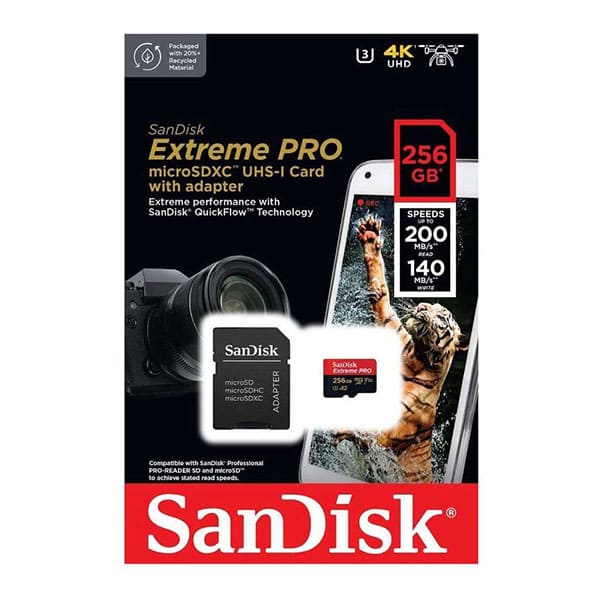 Micro SD Sandisk Extreme Pro SDXC V30 256Gb 