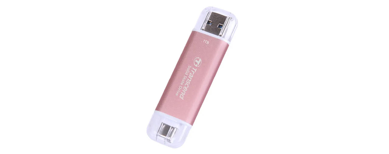 Ổ cứng di động SSD Transcend 1Tb TS1TESD310P (Type-C và USB3.2/ 1050Mb/s/ 950Mb/s/ Hồng) (ID: 60354)