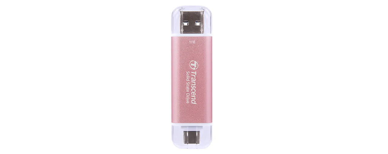 Ổ cứng di động SSD Transcend 1Tb TS1TESD310P (Type-C và USB3.2/ 1050Mb/s/ 950Mb/s/ Hồng) (ID: 60354)