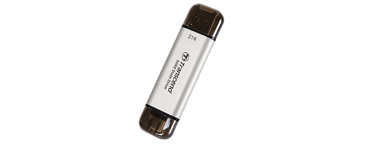 Ổ cứng di động SSD Transcend 2Tb TS2TESD310S (Type-C và USB3.2/ 1050Mb/s/ 950Mb/s/ Bạc) (ID: 60352)