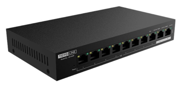 Switch Totolink SW1008P (10/100Mbps/ 10 Cổng/ 2 cổng Gigabit/ 8 cổng PoE/ Vỏ kim loại) (