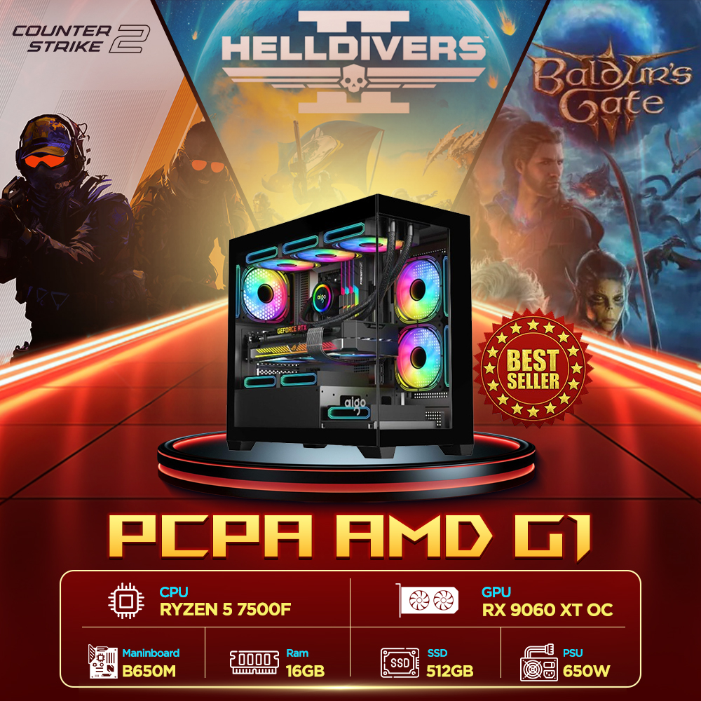 M&aacute;y t&iacute;nh PCPA AMD G1 (R5 7500F/16GB/ 512GB SSD/RX 9060 XT 8G/650W)
