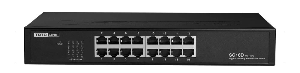 Switch Totolink SG16D (Gigabit (1000Mbps)/ 16 Cổng/ Vỏ Thép)