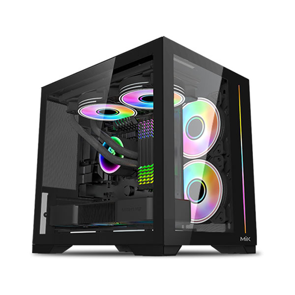 Vỏ m&aacute;y t&iacute;nh MIK LV12 MINI ELITE - Black (Mini Tower/ M-ATX/ Đen)