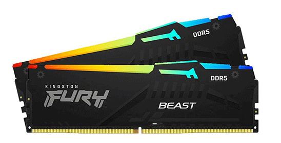Ram desktop Kingston FURY Beast RGB 64GB (2x32GB) DDR5 5600Mhz (KF556C40BBAK2-64)