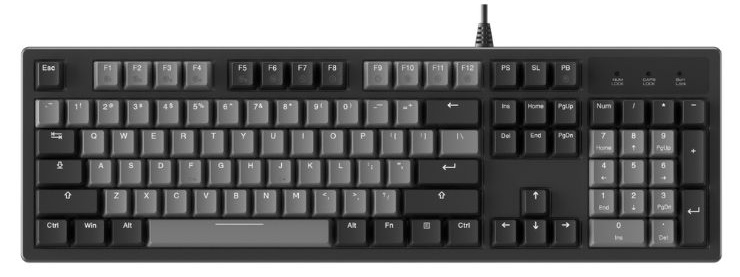 Bàn phím cơ Dareu EK104 Grey Black DareU Dream switch (keycap PBT)