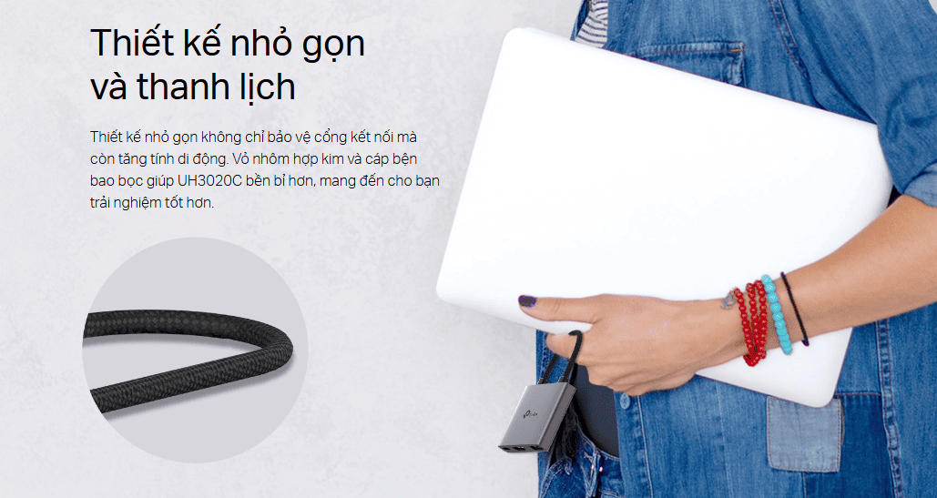 Bộ Chuyển TP-Link UH3020C – Giải Pháp Kết Nối Hoàn Hảo 3 Trong 1 Qua USB-C