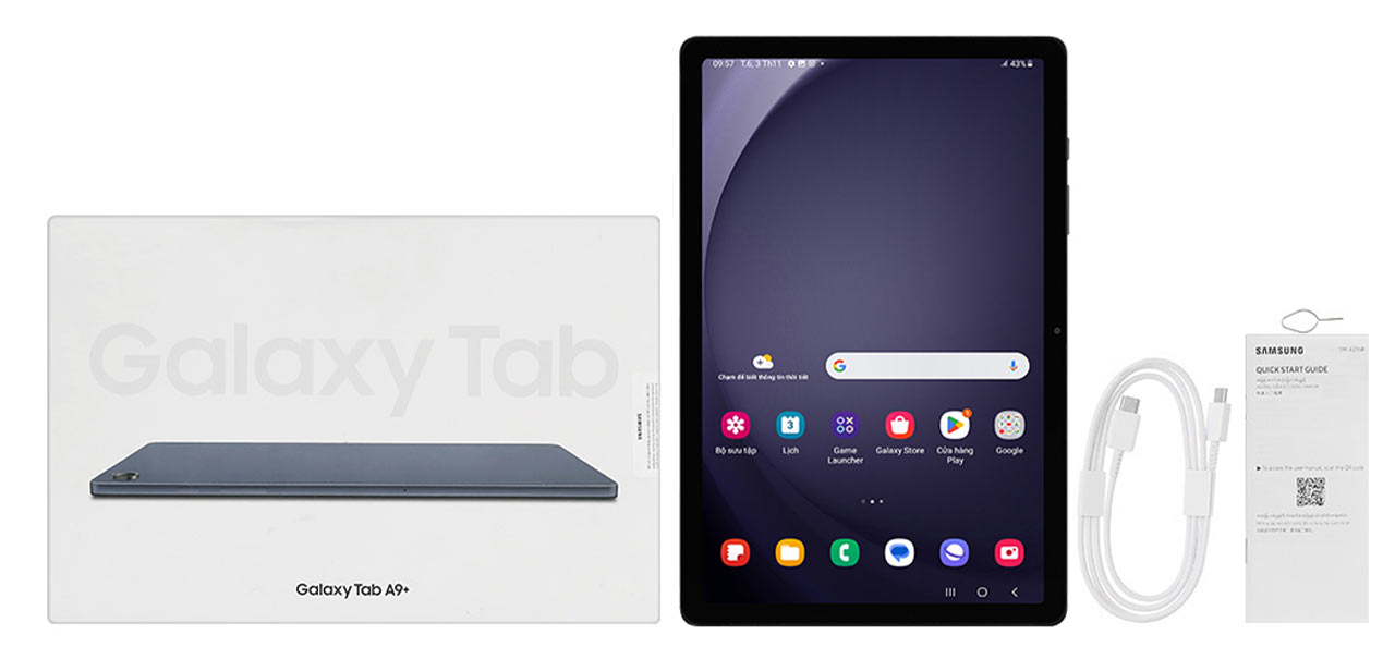 Máy tính bảng Samsung Galaxy Tab A9+ Wifi - X210 - Hàng trưng bày chưa kích hoạt (4GB/ 64GB/ Xanh)