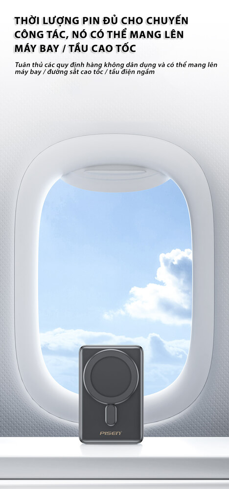 Pin sạc dự phòng không dây Pisen 10.000 mAh QUICK - POWERMag Digital TP-D080