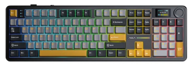 Bàn phím cơ Aula 3 MODE F108 PRO Đen + xám + vàng Reaper switch