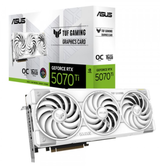 Card đồ họa Asus TUF Gaming GeForce RTX 5070 Ti 16GB White OC Edition (GDDR7/ 256 bit)