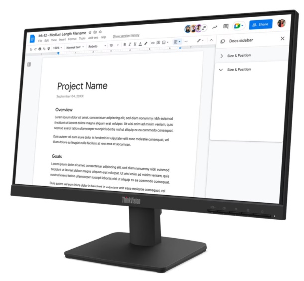 Màn hình Lenovo Think Vision S22-4E 64CBKAR6VN (21.5Inch/ Full HD/ 4ms/ 100HZ/ 250cd/m2/ IPS)