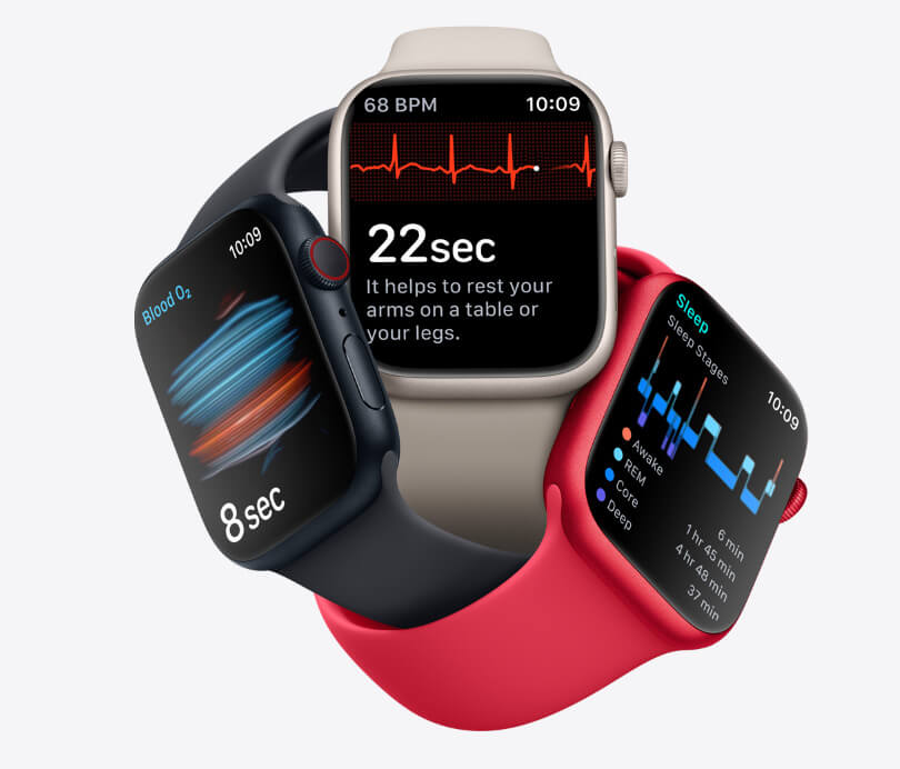 Apple Watch Series 8 45mm LTE Viền Thép Dây Cao Su - White MNKE3VN/A 