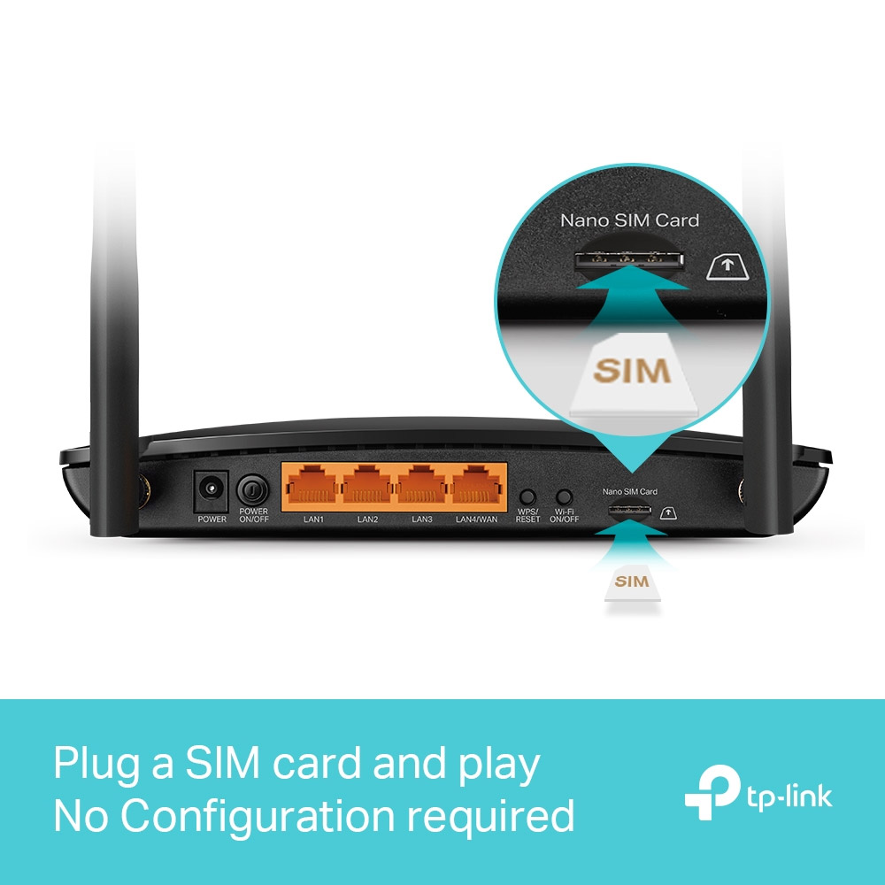 Bộ ph&aacute;t wifi 4G TP-Link Archer MR600 (Chuẩn AC/ AC1200Mbps/ 2 Ăng-ten ngo&agrave;i/ Khe Sim 4G)