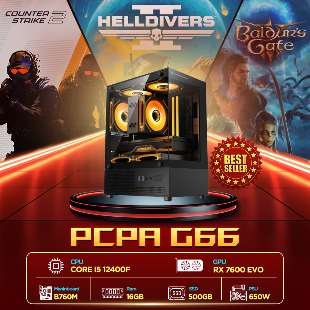 Máy tính PCPA G66 (Core i5 12400F/16GB/RX 7600 8G/650W)