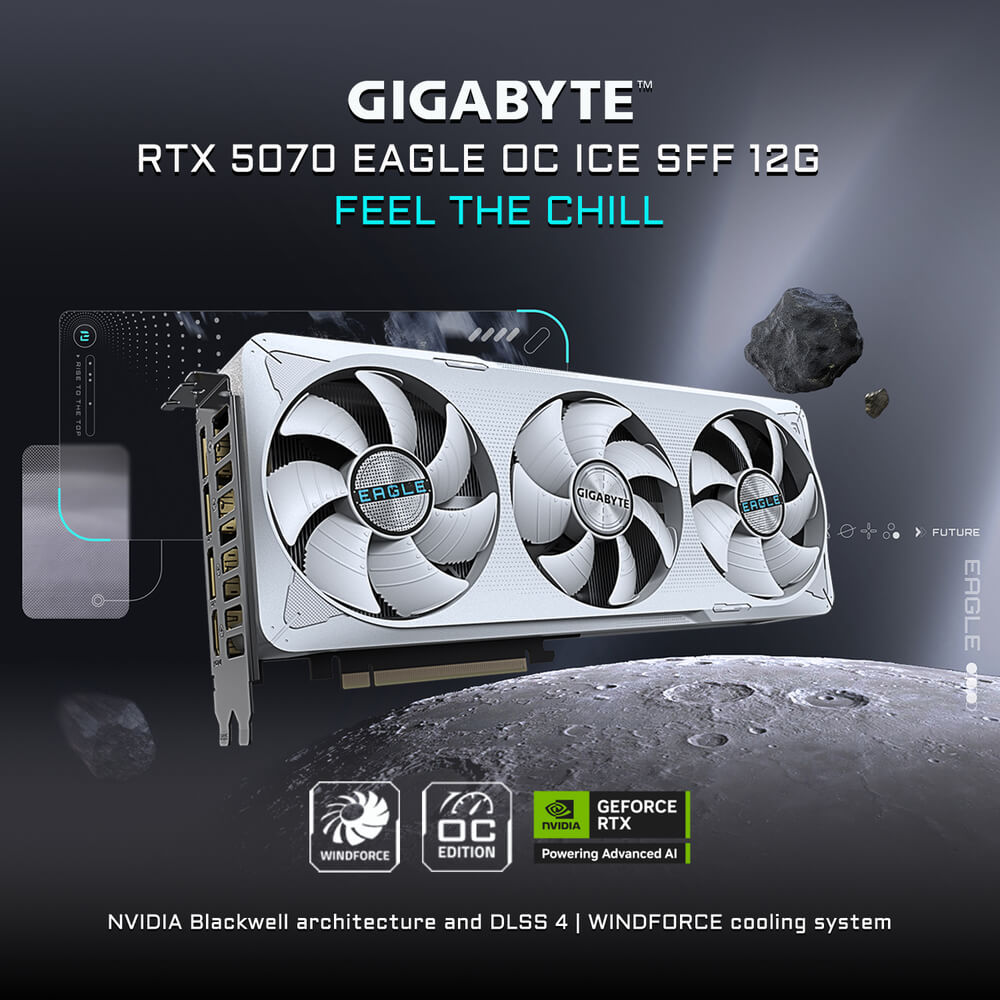 Card đồ họa Gigabyte GeForce RTX 5070 EAGLE OC ICE SFF 12G