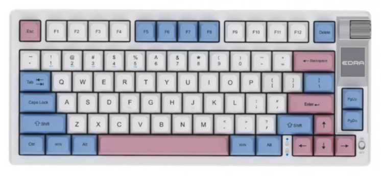 B&agrave;n ph&iacute;m cơ E-Dra EK375WA blue-pink-white 