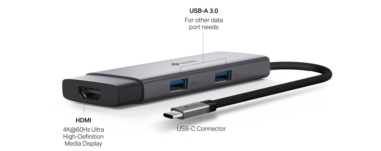 Bộ chuyển đổi TP-Link UH5020C USB Type-C to HDMI, USB3.0, USB-C,PD 100W (ID: 58617)