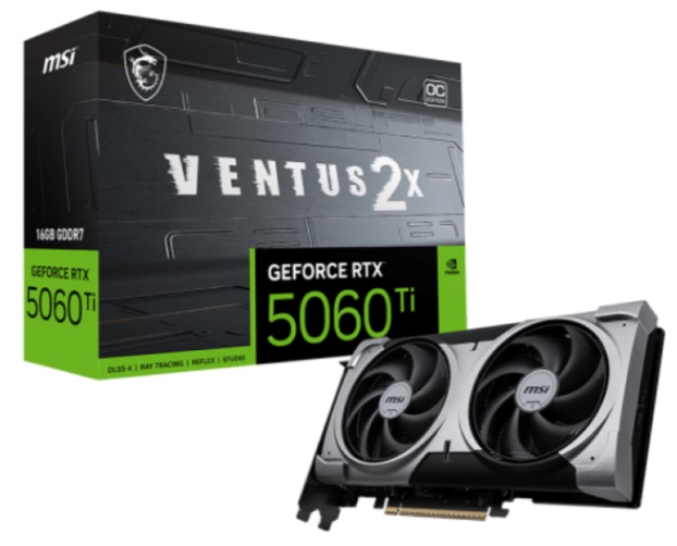 Card đồ họa MSI GeForce RTX 5060 Ti 16G SHADOW 2X OC PLUS 