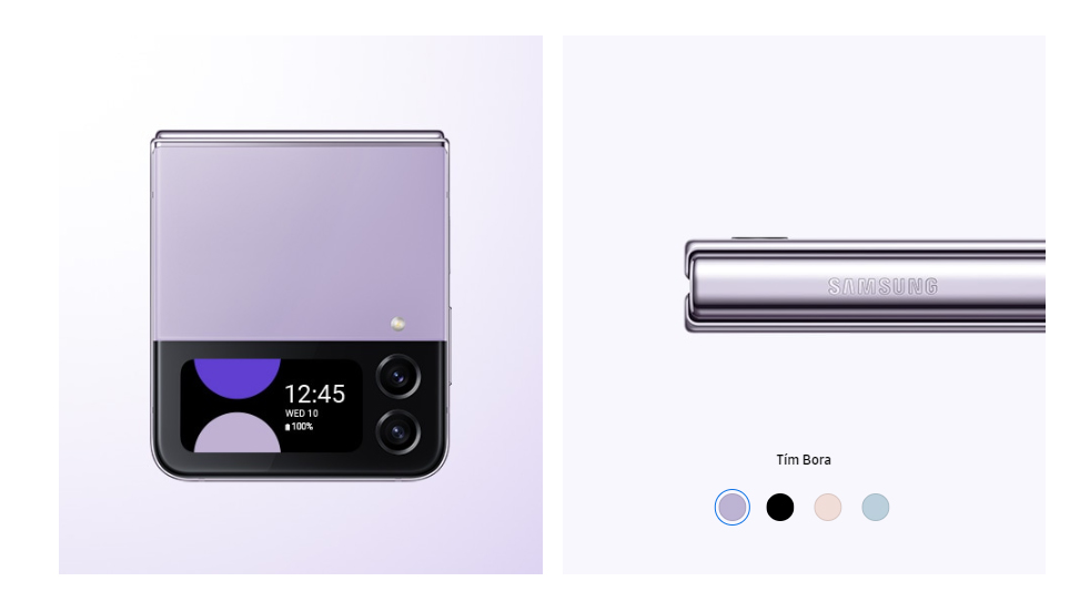 Đi&ecirc;̣n thoại Samsung Galaxy Z Flip4 256Gb - T&iacute;m Bora
