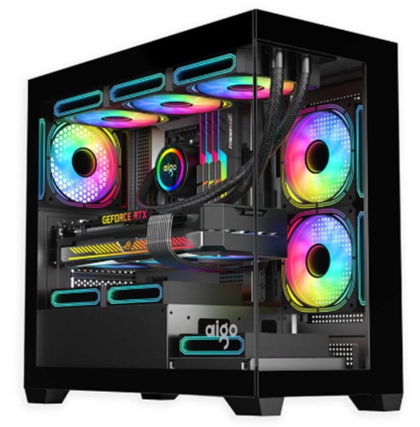 Vỏ m&aacute;y t&iacute;nh Aigo C218M (MATX - 3 Fan ARGB)