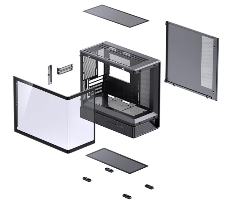 Vỏ máy tính JONSBO D200 Black (Mid Tower/ M-ATX/ Đen) 