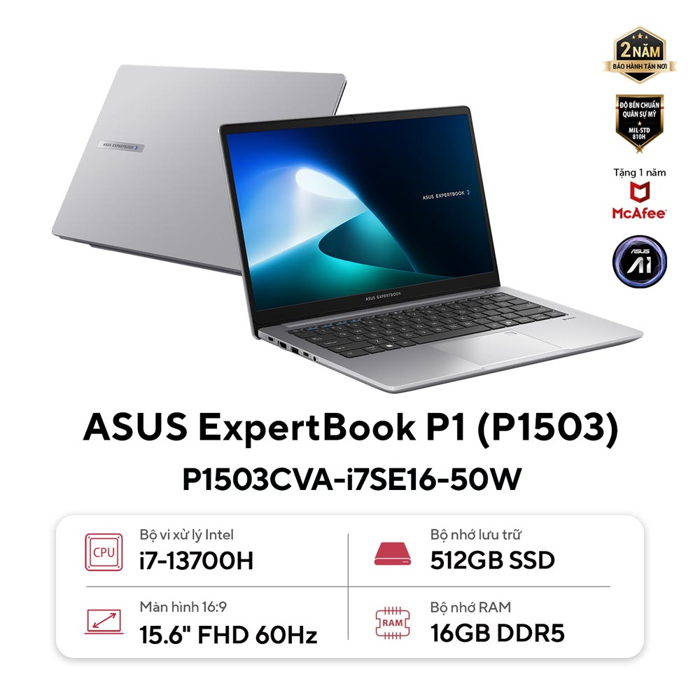 Laptop Asus ExpertBook P1503CVA-i716-50W 